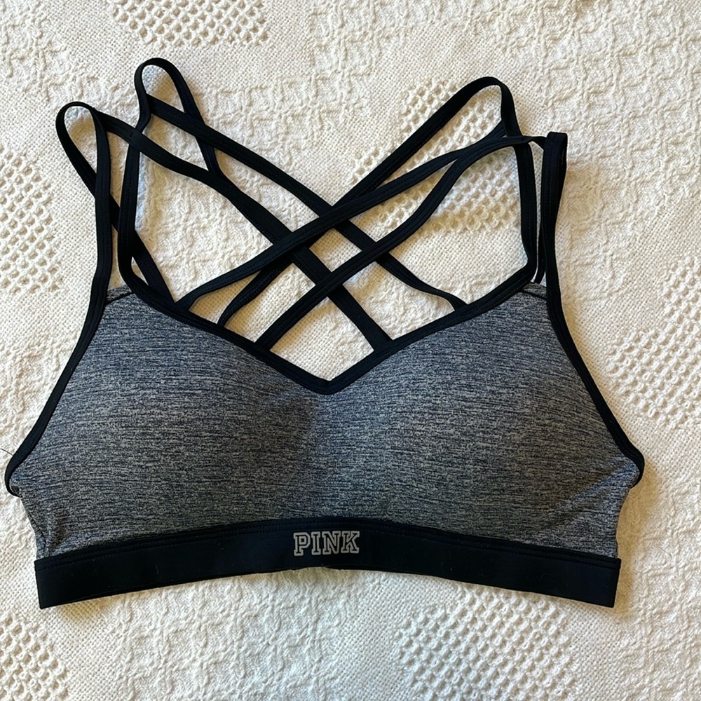 Victoria’s Secret Pink Ultimate Strappy Push-up Sports Bra | Maroon